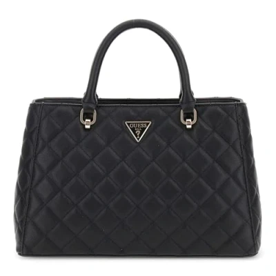 Abbildung von Guess ECO Carly Girlfriend Satchel Handtasche, Damen, Größe: One Size, Black
