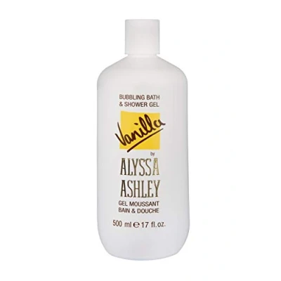 Abbildung von Alyssa Ashley Vanilla Bubble Bath, Bath &amp; Shower Gel, sanftes Duschgel, Feuchtigkeitsspender zur Reinigung und Revitalisierung der Haut 500 ml
