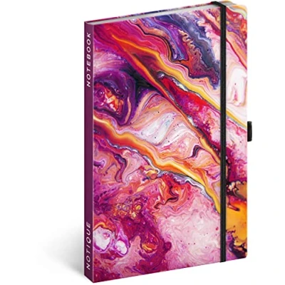 Abbildung von NOTIQUE Notizbuch Liniert mit Gummiband 13x21cm ca. A5, Hardcover Notebook, Notizblock, Notizheft, Journal, Tagebuch für Erwachsene, Damen (Marble)