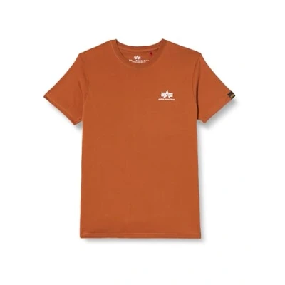 Abbildung von Alpha Industries Small LOGO Tshirt print, Herren, Größe: Large, Hazel brown