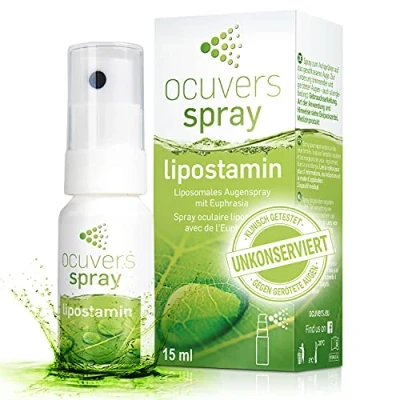 Abbildung von Ocuvers Lipostamin Augenspray mit Euphrasia 15ml gegen rote Augen, unkonserviert auch bei Allergien, die Alternative zu Augentropfen