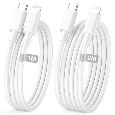 Abbildung von USB C Lighting Kabel iPhone Ladekabel Schnellladekabel 1M+2M 2Pack [Apple MFi Zertifiziert], 2M Cable für 14 13 12 11 Pro Max XR 8 7 Plus SE iPad