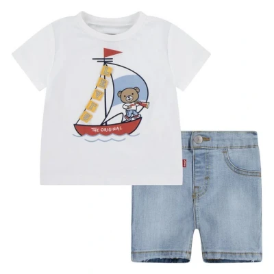 Abbildung von Levi&#039;s 3D Sailing SET Jeans Shorts für Kinder, Größe: 80, Bright white