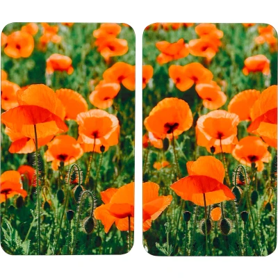 Abbildung von WENKO Herd Abdeckplatte &quot;Mohnfeld&quot;, (Set, 2 tlg.)