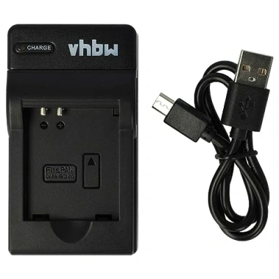 Abbildung von vhbw USB Ladegerät kompatibel mit Panasonic Lumix DMC LF1, LF1K, LF1W Kamera Camcorder/Akku Ladeschale, Ladeanzeige, 4,2 V