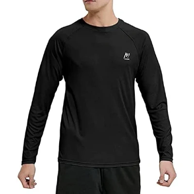Abbildung von MeetHoo Rashguard Herren Langarmshirt UV Shirt UPF 50+ Lose Stretch Schutz Longsleeve Schwimmshirt für Surfen Schwimmen Running
