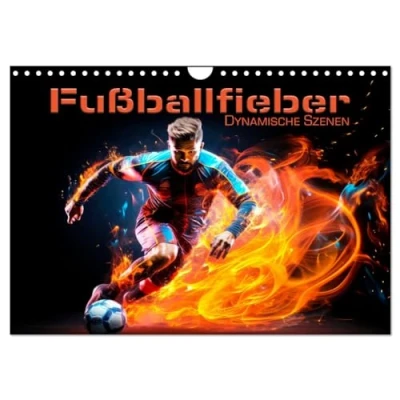 Abbildung von FUßBALLFIEBER Dynamische Szenen (Wandkalender 2025 DIN A4 quer), CALVENDO Monatskalender