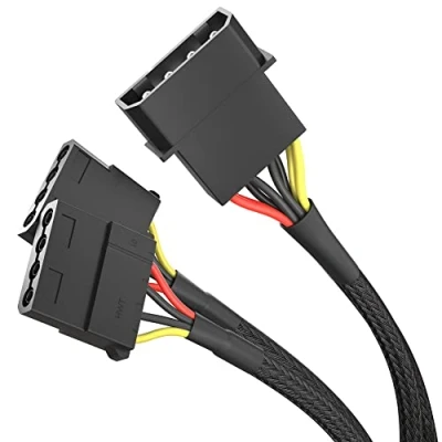 Abbildung von KabelDirekt hochflexibles 4 Pin Molex auf 2X Y Kabel mit robuster Nylonummantelung, 30 cm