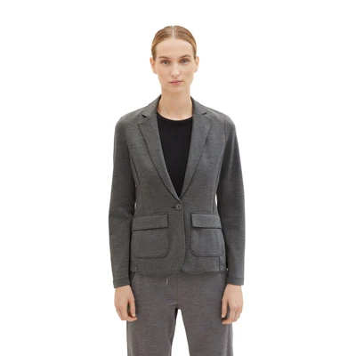 Abbildung von TOM Tailor IN melange Optik Blazer, Damen, Größe: Medium, Shady grey