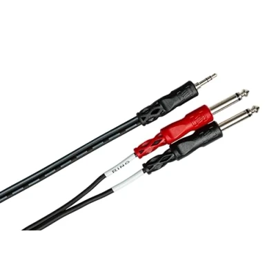 Abbildung von Hosa CMP 153, Stereo Breakout, 3.5mm TRS zu Dual 1/4 in TS, 3 ft