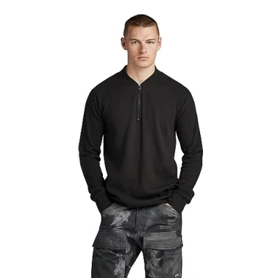 Abbildung von G STAR RAW Herren Jirgi Half Zip Slim Tweeter, Schwarz (dk black D23512 D271 6484), S