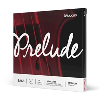 Abbildung von D&#039;Addario J610 3/4M Stainless Steel Prelude Kontrabass Saitensatz Kohlefaserstahl/Nickel 3/4 Medium
