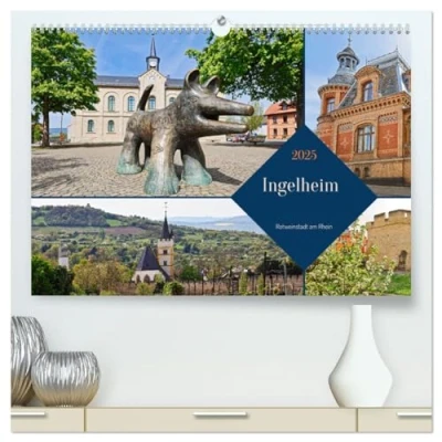 Abbildung von Ingelheim Rotweinstadt am Rhein (hochwertiger Premium Wandkalender 2025 DIN A2 quer), Kunstdruck in Hochglanz