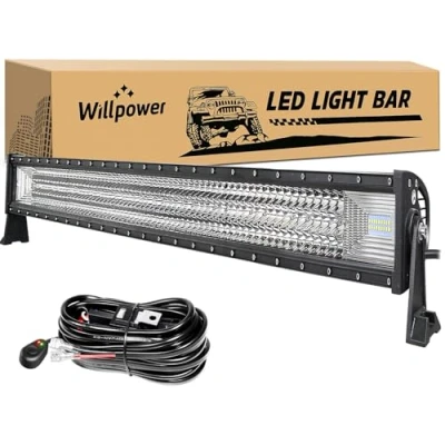 Abbildung von Willpower 52 Zoll LED Arbeitsscheinwerfer bar 675W Scheinwerfer mit Kabelbaum für Offroad Traktor ATV UTV SUV 4x4 Auto
