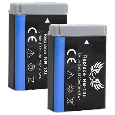 Abbildung von 2X SK Akku Ersatz für Canon NB 13L 1250mAh PowerShot G1 X Mark III / G5 G9 II G7 SX720 HS SX730 SX740