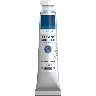 Abbildung von Lefranc Bourgeois 404972 extra feine Ölfarbe in Künstlerqualität aus hochwertigen Pigmenten, lebendige Farben, hohe Lichtechtheit, 20ml Tube Saphirblau