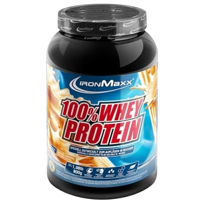 Abbildung von 100% Whey Protein Pulver 900g Salted Caramel Leckerer High Shake, 37g Eiweiß pro Portion, Power Drink für intensives Muskel Training, Mit BCAAs und EAAs