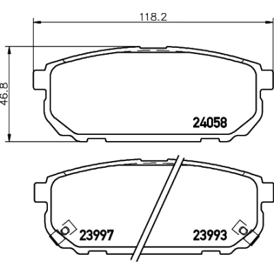 Abbildung von HELLA 8DB 355 010 871 Bremsbelagsatz mit akustischer Verschleißwarnung KIA: SORENTO 1