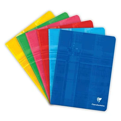 Abbildung von Clairefontaine 637551AMZ Set mit 5 Heften, 24 Blatt, 17 x 22cm, 90g, französische Lineatur, 1 Set, farbig sortiert