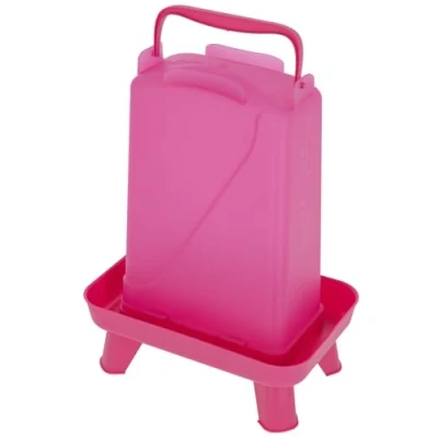 Abbildung von Kerbl Hobbyfarming Kunststofftränke Mit Standfüßen, Automatische Wasserzufuhr, Stabiler Stand, Wetterbeständig, Leichte Reinigung, Tragegriff, Transparentes Oberteil, 5,5L, pink