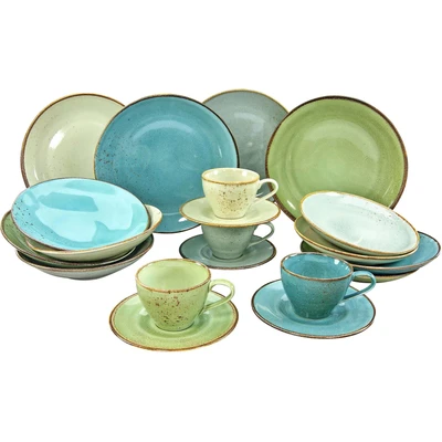 Abbildung von CreaTable Kombiservice &quot;Geschirr Set NATURE COLLECTION&quot;, (Set, 20 tlg., Kaffeeservice und Tafelservice im Set, für 4 Personen), Service, Teile, Personen