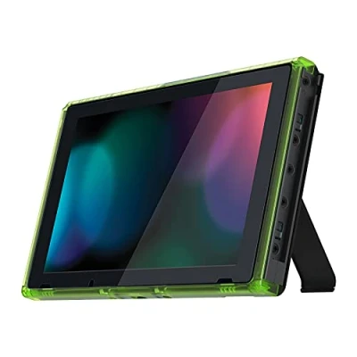 Abbildung von eXtremeRate Vorderer Rahmen Case für Nintendo Switch Konsole, DIY Ersatz Gehäuse Hülle Frontrahmen/Lautstärketasten/Power Knöpf NS Console(Transparent Grün) KEIN Konsole