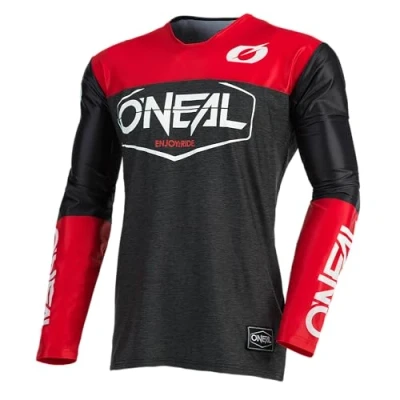 Abbildung von O&#039;NEAL Motocross Trikot Enduro Motorrad Schnell trocknendes Performance Material, Mit großer Bewegungsfreiheit, Slim Fit Schnitt Jersey Mayhem Hexx Erwachsene Schwarz Rot Größe S