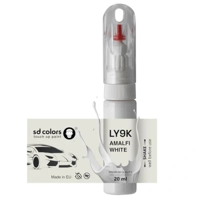 Abbildung von SD COLORS Amalfi White LY9K Ausbesserungslack, 20 ML, praktischer Pinsel zur Reparatur von Kratzern