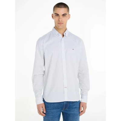 Abbildung von Tommy Hilfiger FLEX MINI Shirt Hemd, Herren, Größe: Large, Optic white/desert sky
