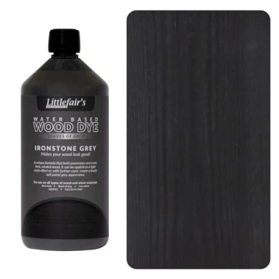Abbildung von Littlefairs wasserbasierte Holzbeize &amp; Farbstoff Pastell Reihe (1ltr, Ironstone Grey)