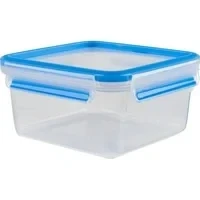 Abbildung von Emsa N10113 Clip &amp; Close Frischhaltedose quadratisch 1,3 Liter Verschluss Kunststoff Transparent/Blau