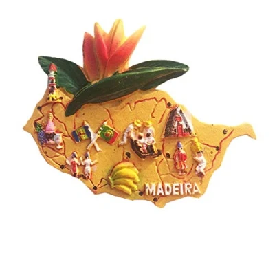 Abbildung von 3D Kühlschrankmagnet, Madeira, Portugal, Souvenir, Geschenk, Heim, Küche, Dekoration, Kühlschrank, Magnet Aufkleber Kollektion