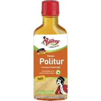 Abbildung von poliboy Fixneu Möbelpolitur hell 100ml Möbelreiniger (für helle Oberflächen Made in Germany)