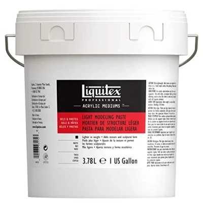 Abbildung von Liquitex 6836 Professional leichte Modellierpaste Strukturgel, elastische Struktur Paste von pastoser, spachtelbarer Konsistenz 3,78 Liter Eimer, Weiß