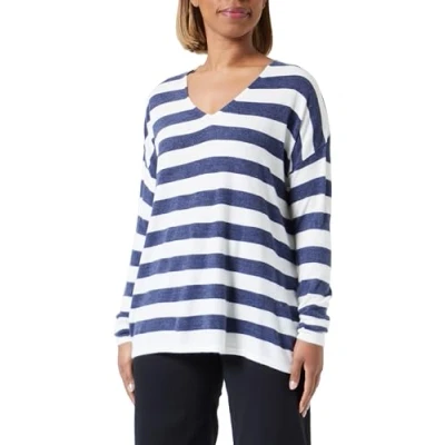 Abbildung von ONLY Pullover Damen, Cloud Dancer/Stripes:w. Naval Academy, S