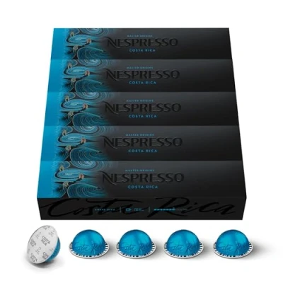 Abbildung von NESPRESSO VERTUO Costa Rica Arabica Kaffee aus Ideal für Gran Lungo (150ml) Kompatibel mit Kapselmaschinen 50 Kapseln