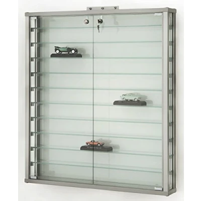 Abbildung von MHN Wandvitrine T 11 x B 78 H 86,5 cm schmale Sammler Hängevitrine abschließbar kleine Glas Vitrine Wand hängend Sammlervitrine ohne Beleuchtung