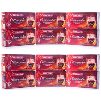Abbildung von Teekanne Hüttenzauber, Früchtetee mit Glühweingeschmack und Gewürzaroma, 12er Pack (12 x 20 Teebeutel), 12 50 g