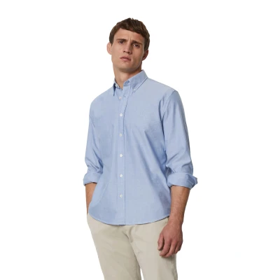 Abbildung von Marc O&#039;Polo Button DOWN Collar LONG Sleeves Round HEM Hemd, Herren, Größe: XXL, Blue