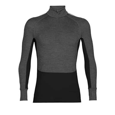 Abbildung von Icebreaker LS HALF ZIP Langarmshirt, Herren, Größe: XL, Jet hthr blk h cb
