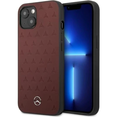Abbildung von Mercedes MEHCP13MPSQRE hülle für iPhone 13 6,1&quot; rot Leather Stars Pattern