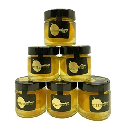Abbildung von 6x Goldenes Mispelchen Apfellikör Branntwein und Mispel im Gläschen a 70ml / 17% vol.