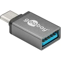 Abbildung von Goobay 56621 USB C / A OTG Super Speed Adapter für den Anschluss von Ladekabeln Wandelt Buchse in um