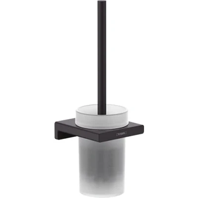 Abbildung von hansgrohe WC Reinigungsbürste &quot;AddStoris&quot;, aus Metall Glas, Wandmontage