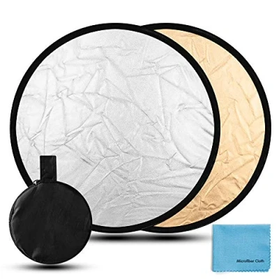 Abbildung von Fotover 30cm 2 in 1 Rounde Faltreflektor/Lichtreflektor mit Tragetasche Fotografie Studio Gold Silber(12&quot;)