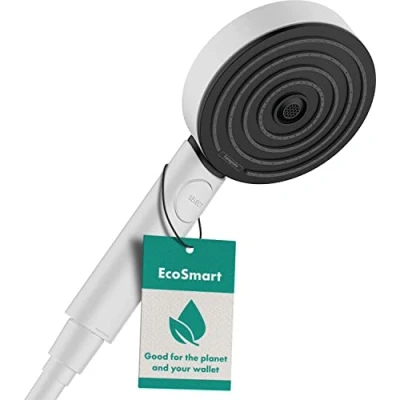 Abbildung von hansgrohe Duschkopf Pulsify Select S, Duschbrause wassersparend, 3 Strahlarten Activation, Antikalk Funktion, Mattweiß, Kunststoff