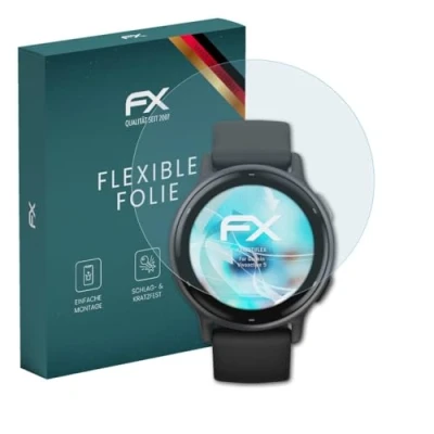 Abbildung von atFoliX Schutzfolie kompatibel mit Garmin Vivoactive 5 Folie, ultraklare und flexible FX Displayschutzfolie (3X)