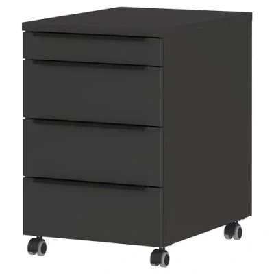 Abbildung von Lomadox Büromöbel Rollcontainer, Graphit, 4 Schubladen, Rollen gebremst
