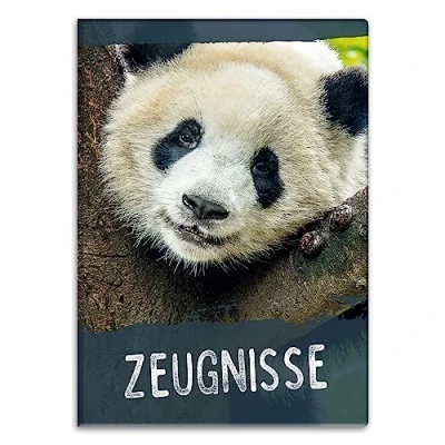 Abbildung von itenga Zeugnismappemit Motiv DIN A4 Dokumentenmappe Zeugnisse für Kinder Jugendliche Schüler Mädchen (Panda)