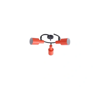 Abbildung von Lindby Deckenstrahler Ovelia, orange/schwarz, 3 flg., Eisen